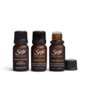 Liquid sunshine diffuser blend, deep breath diffuser blend and after the rain diffuser blend against a white background