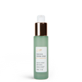 Bakuchiol  renewal serum bottle in a light green glass bottle and the metal and white pump