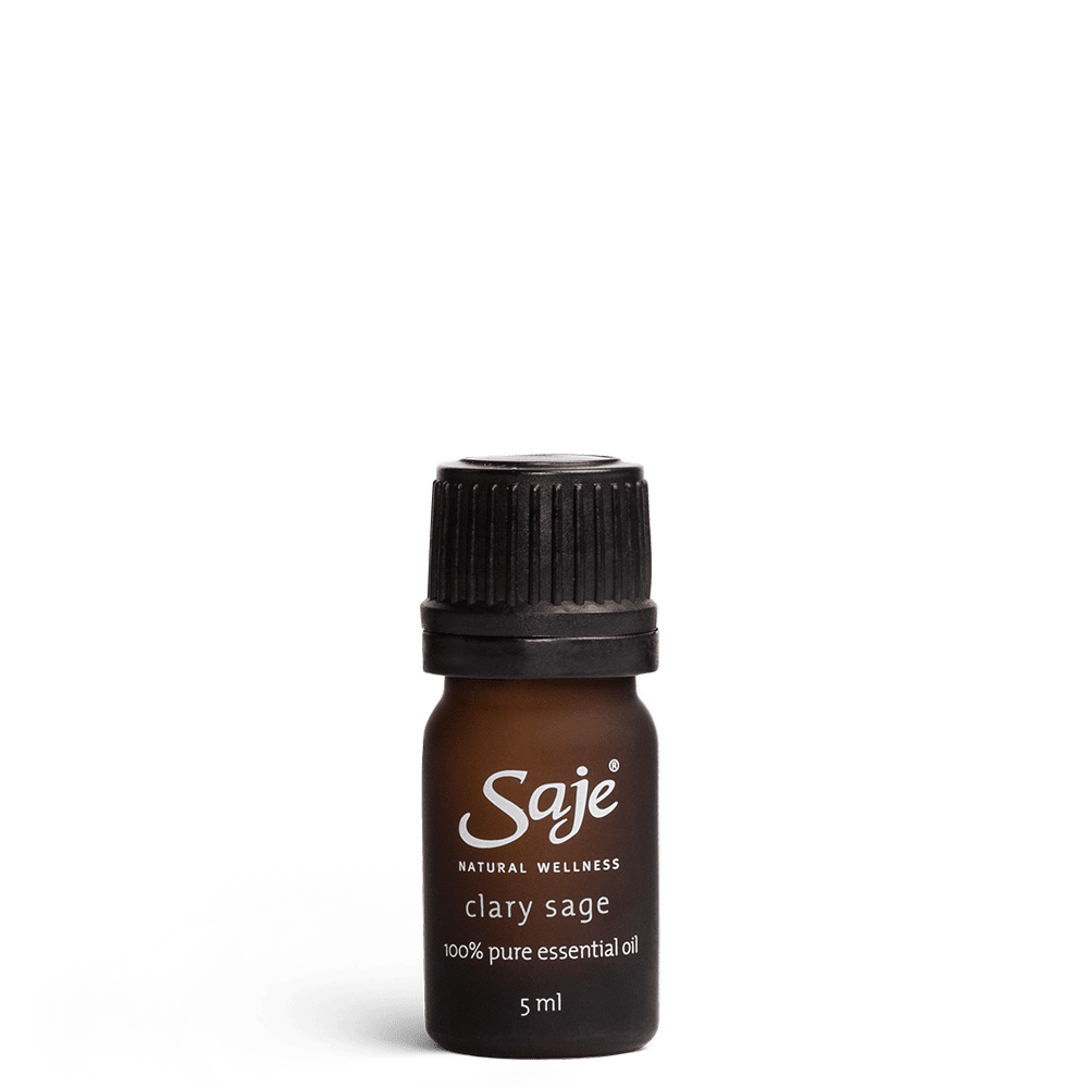 Clary Sage single note essential oil brown bottle with the cap on