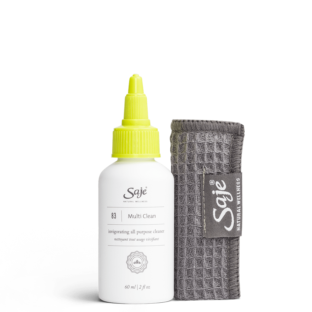 All purpose cleaning kit for diffusers, including the solution and a grey cleaning cloth