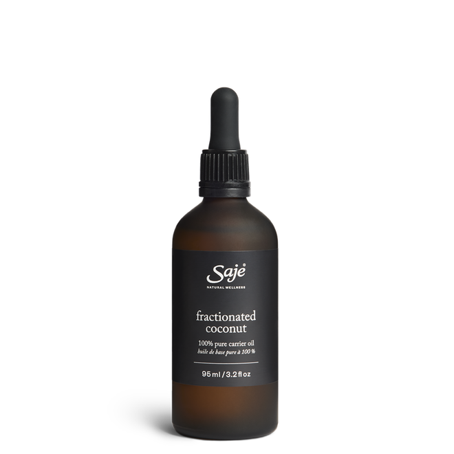 Fractionated coconut oil 100% pure carrier oil 95ml bottle with the squeeze cap on and sealed