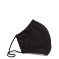 Black face mask profile showing the adjustable straps