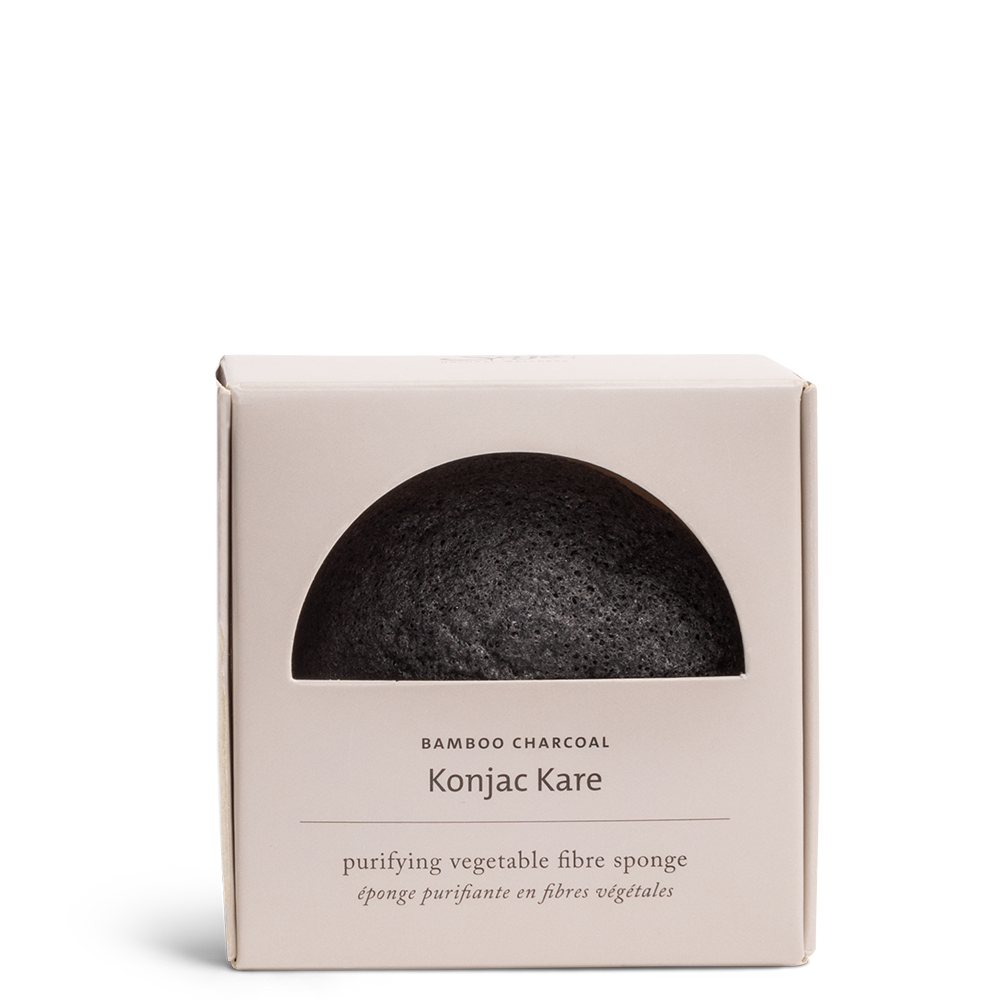 Bamboo charcoal purifying vegetable fibre sponge in its packaging