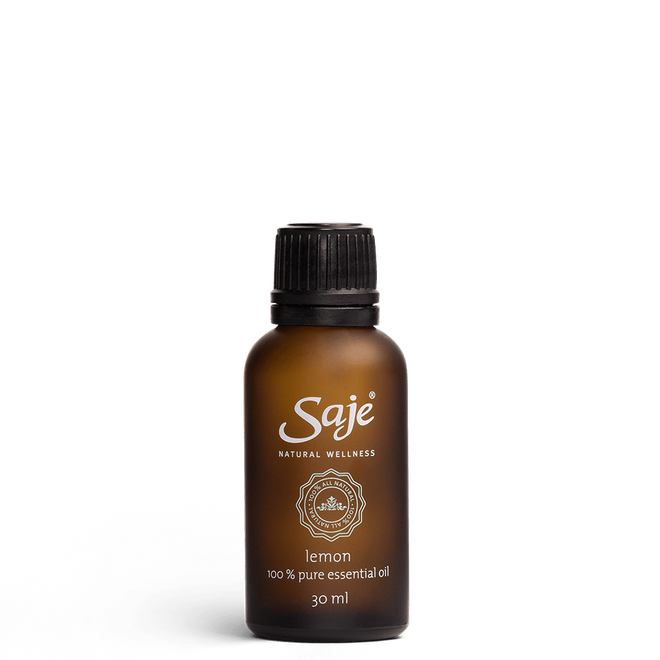 lemon single note essential oil 30ml bottle with the cap on