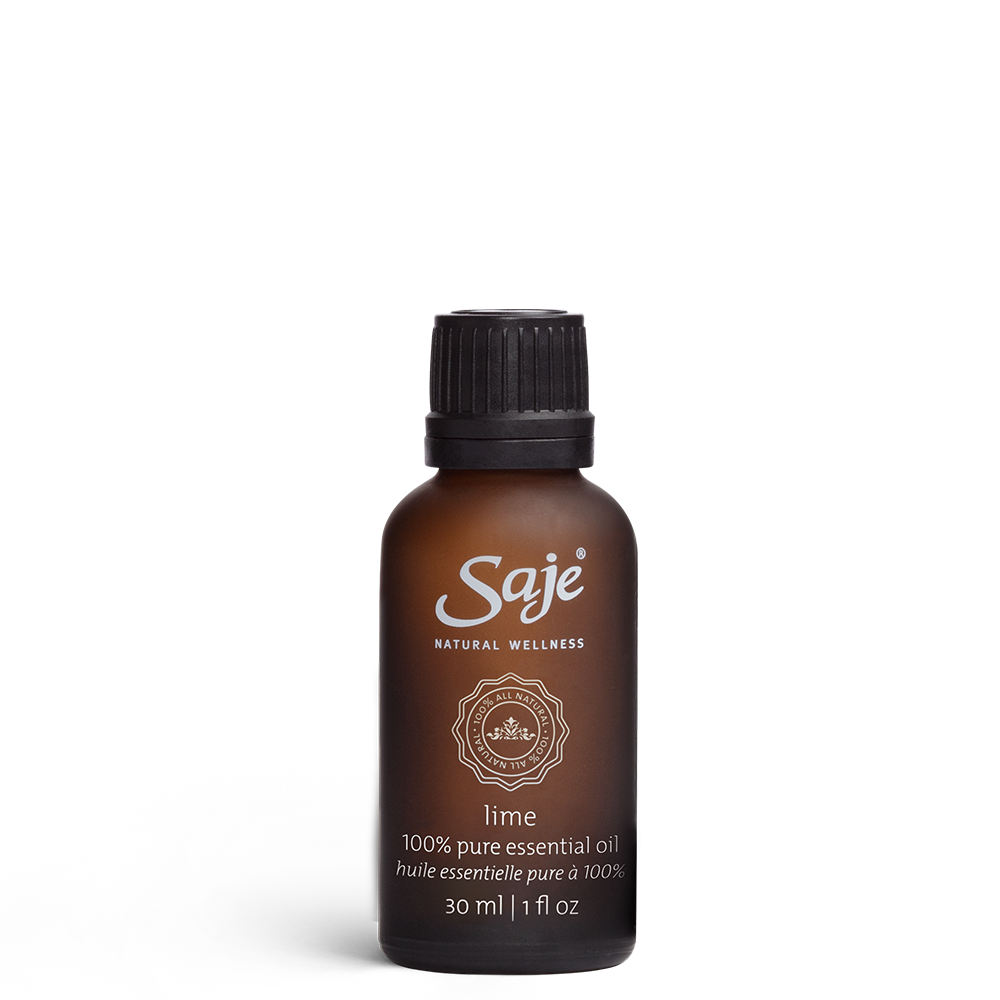 30ml lime essential oil brown bottle with the cap on