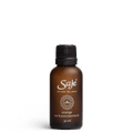 Orange pure essential oil in a 30ml brown glass bottle with the cap on