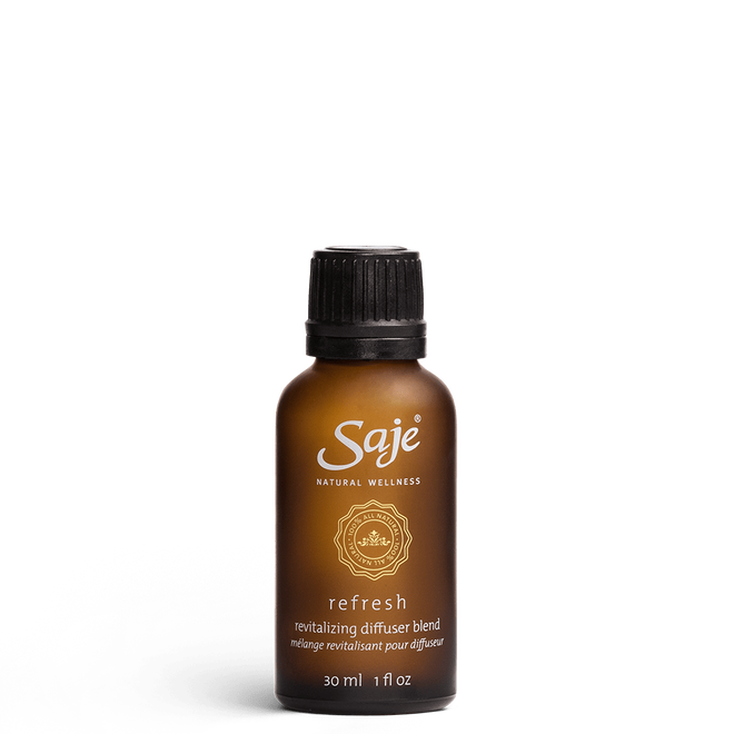 refresh 30ml diffuser blend in a brown bottle with the cap on